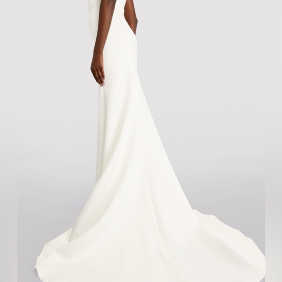 Jovani Women's White One Shoulder Side Pleat Fit Bodice Gown Dress Size 2 - Picture 4 of 8